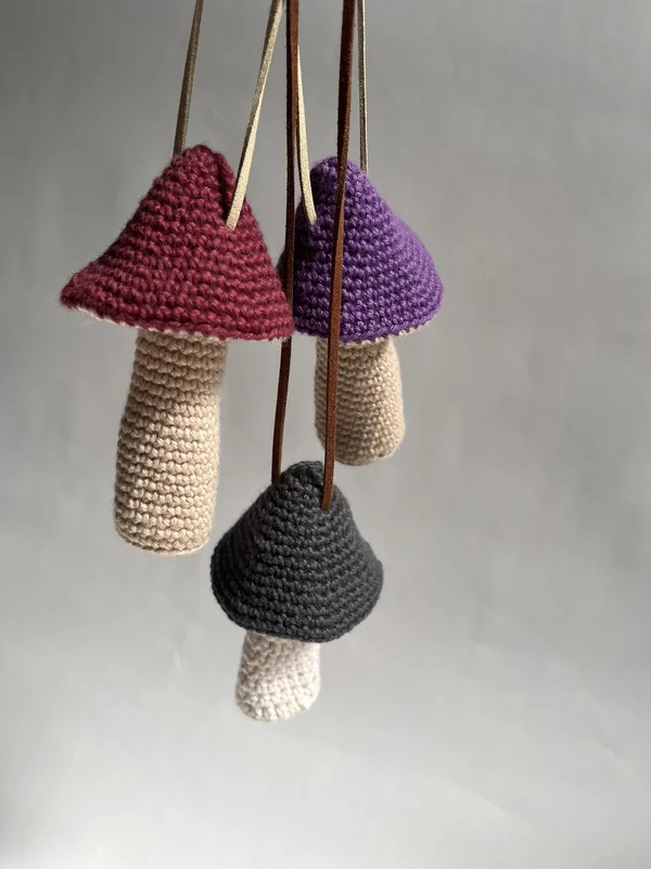 Dark Red Mushroom Pouch