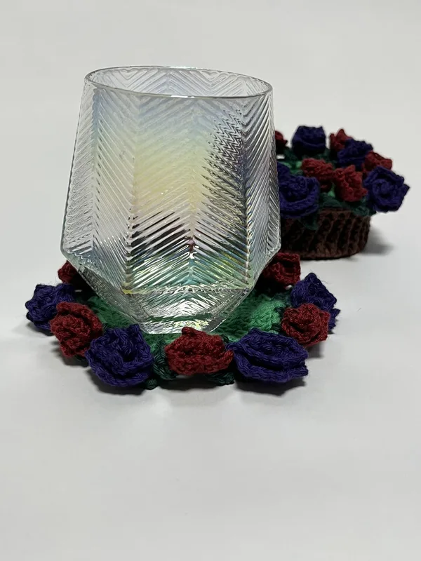 Red & Purple Blooming Rose Coasters