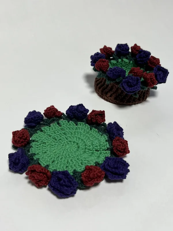 Red & Purple Blooming Rose Coasters