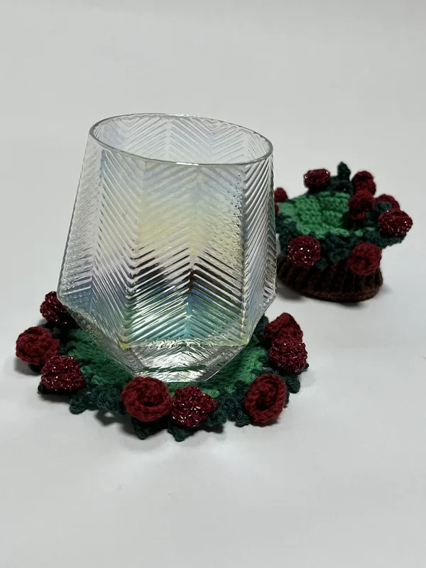 Red Blooming Rose Coasters