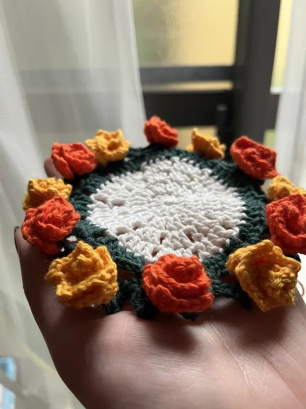 Yellow & Orange Blooming Rose Coasters